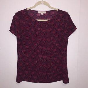 LOFT size s printed blouse